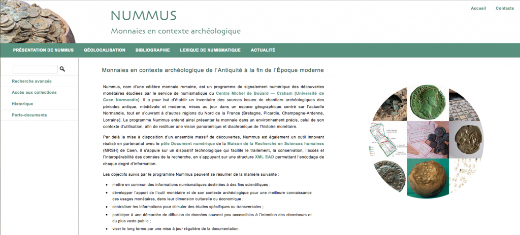Capture d'écran du site Numnus