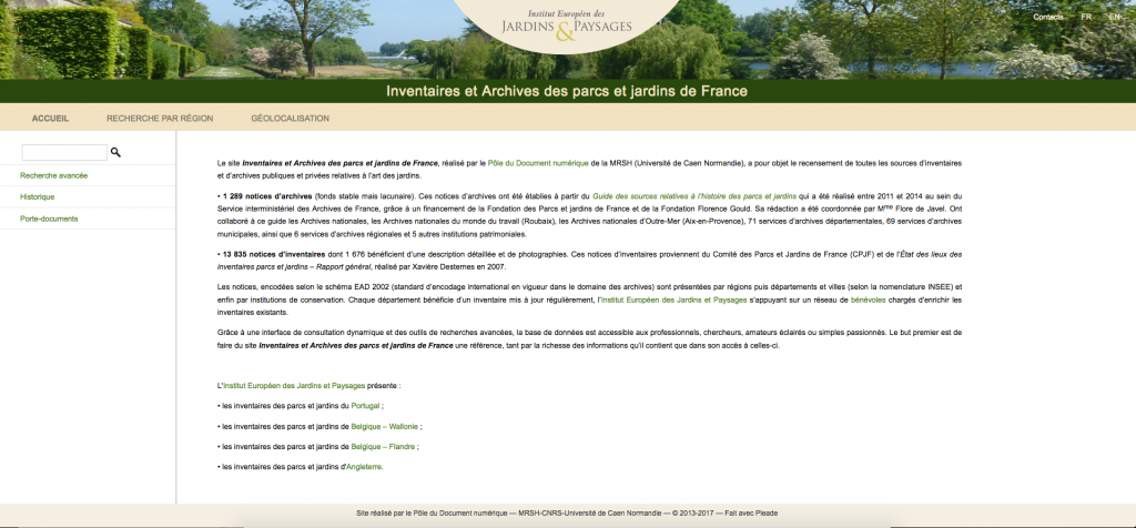 Site de l'Institut Européens des Jardins et Paysages